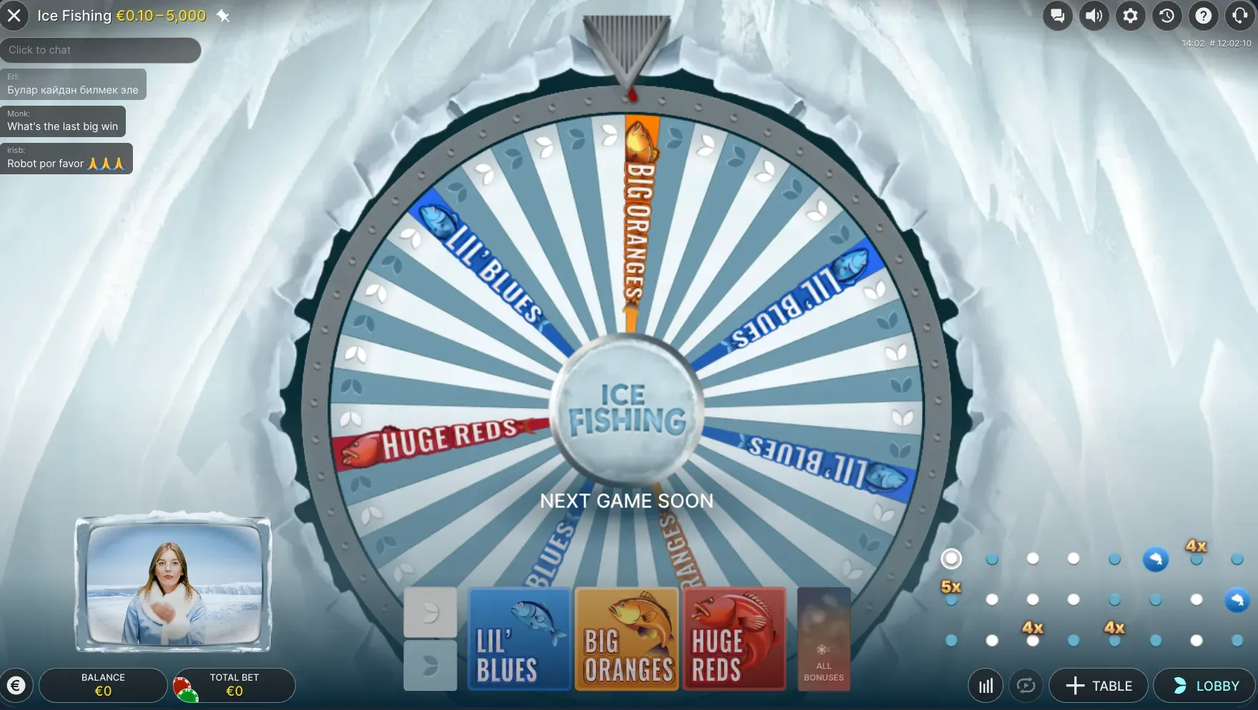 ICE Fishing live di Evolution su Slotuna Casino